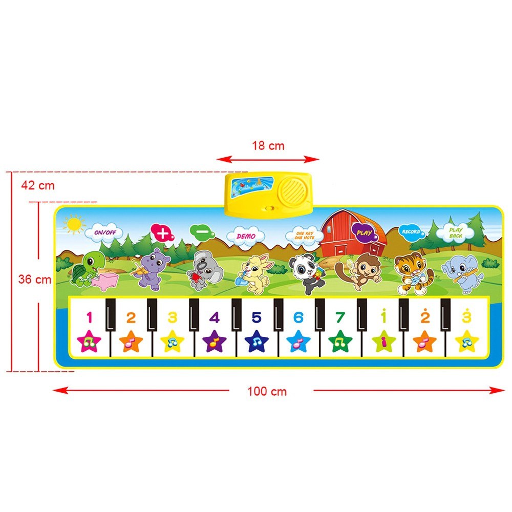 Musical Instrument Toy Baby Kids Touch Play Keyboard Music Singing Mats Baby Piano Piano Mat Musical Touch Carpet-ebowsos