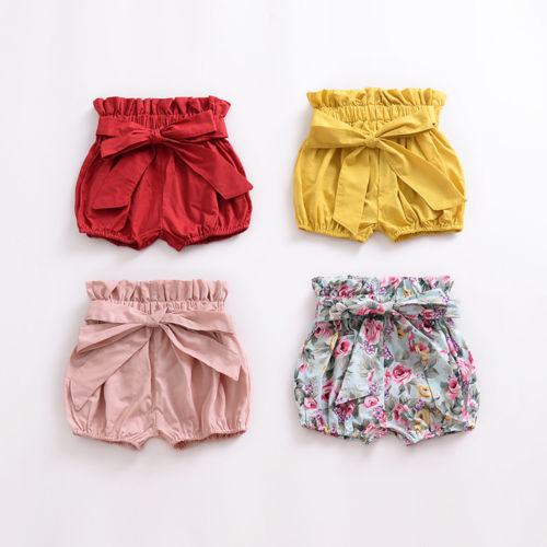 NEW Baby Girls Toddler Kids Pants Bloomers Shorts Bow Trousers Bottoms - ebowsos