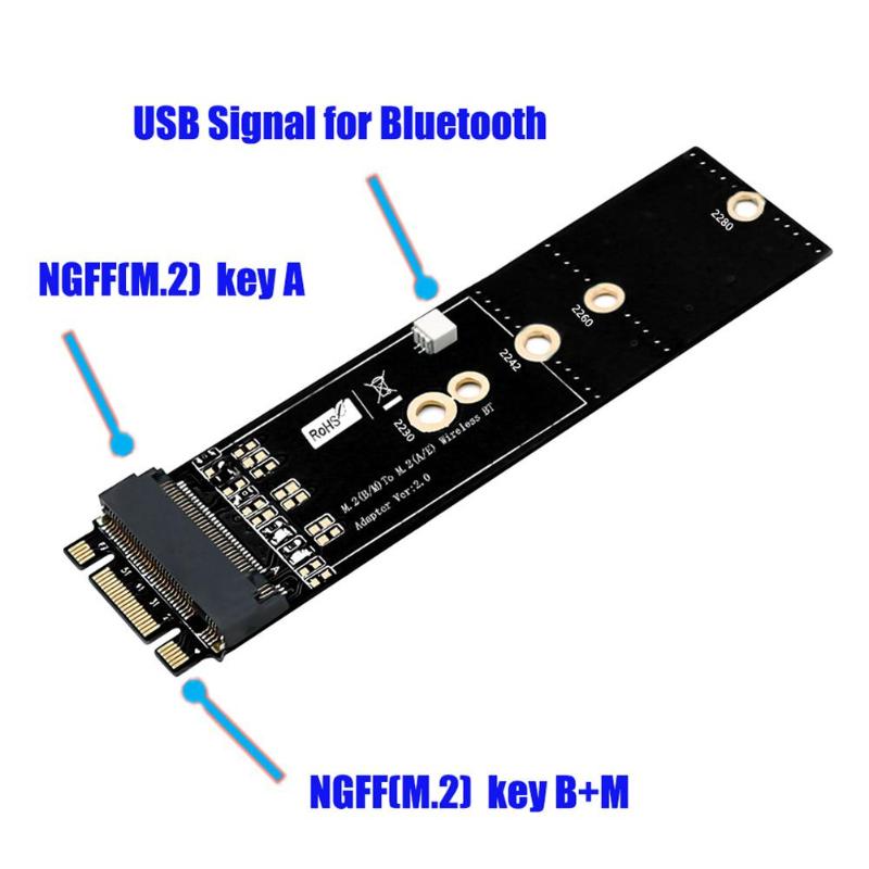 NGFF Key B-M to Key A Adapter Card NGFF M.2 Key B+M to Key A Adapter Board Module High Quality Adapter - ebowsos