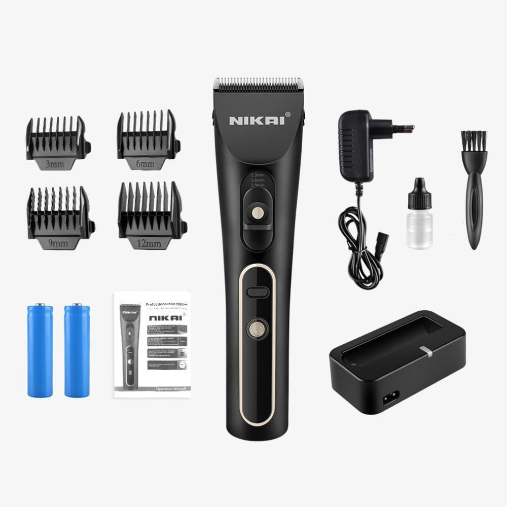 NK-1996 Electric Hair Clipper Rechargeable LCD Display Adjustable Speed Hair Cutter Trimmer Professional Barber Haircut Tool - ebowsos