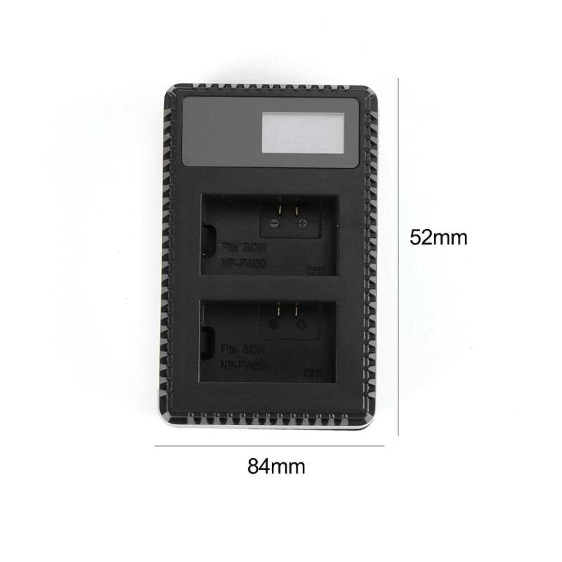 NP-FW50 2-Slot Rechargeable Li-ion Battery Charger with USB Cable for Sony Alpha A7 A7R A7S A5000 A6000 High Quality Accessory - ebowsos