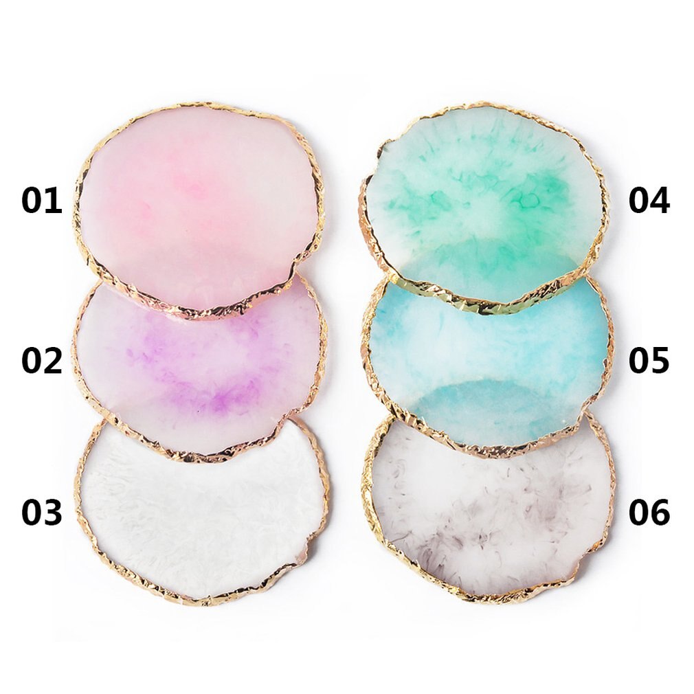 Nail Color Tools Nail Round Palette Resin Agate Piece Nail Art Color Toning A Tablet Display Tool - ebowsos