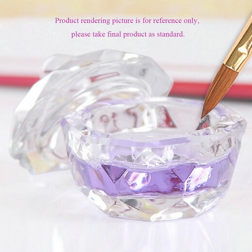 Nail Crystal Cup Glass Dappen Dish Cup Nail Art Acrylic Liquid Powderstyling Tool nail dust collector Clear - ebowsos
