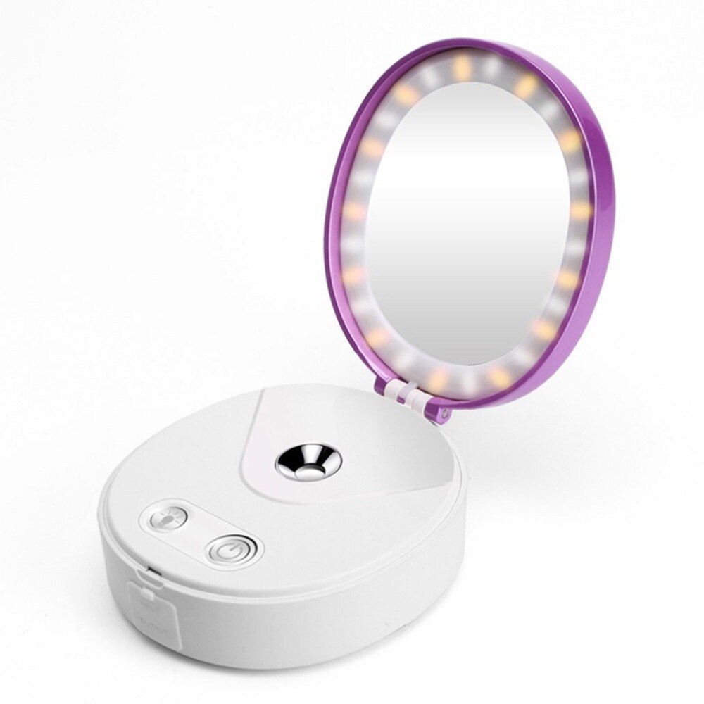 Nano Spray Water Meter Steam Face Cold Spray Portable Mirror Beauty Instrument Beauty Light Face Humidifier - ebowsos