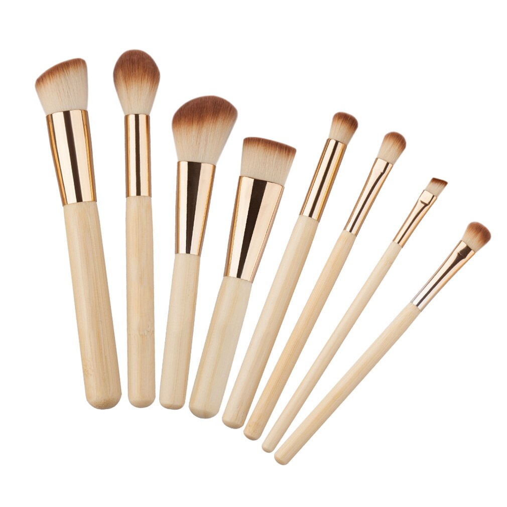 Natural Bamboo Professional Makeup Brushes Set Powder Foundation Eyeshadow Blending Brush Cosmetic Make up Tool 11pcs/8pcs - ebowsos