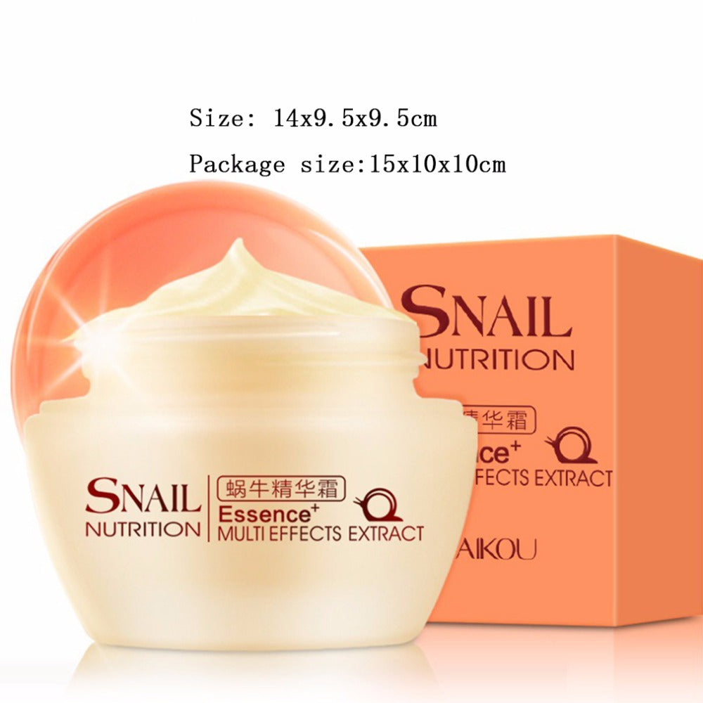 Natural Snail Nutrition Essence Extract Moisturizing Whitening Oil Control Acne Treatment Spots Remover Face Cream Skin Care 50g - ebowsos