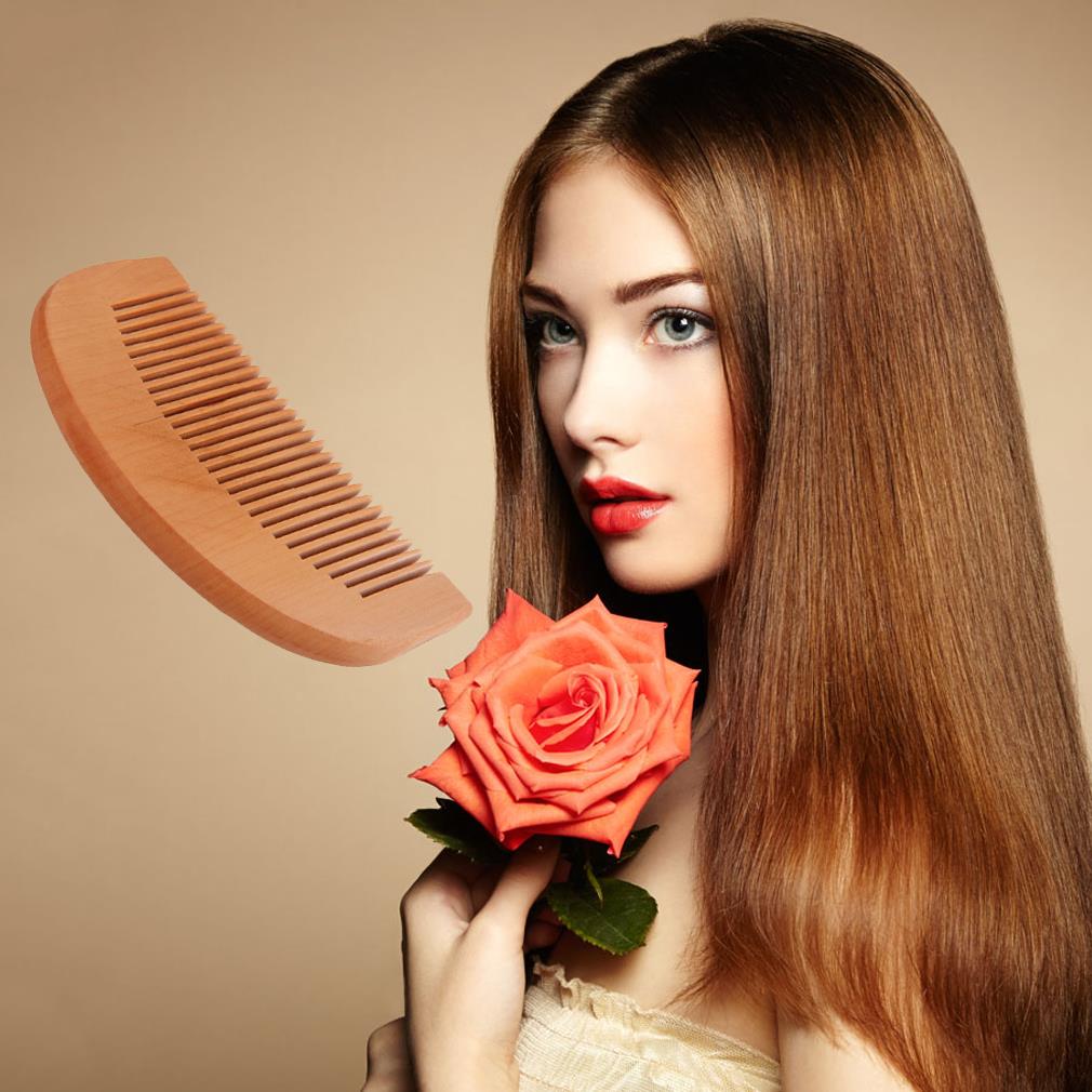 Natural Wide Tooth Wood Comb Peach Wood no-static Massage Hair Health Comb Hair Styling Tools Hot Selling - ebowsos