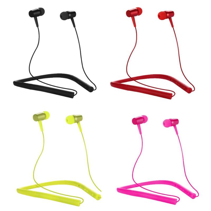 Neck Around Wireless Bluetooth Headset Stereo Sports Magnetic Fashion Earphone Headphone Earbuds with Mic Built In V4.2 - ebowsos
