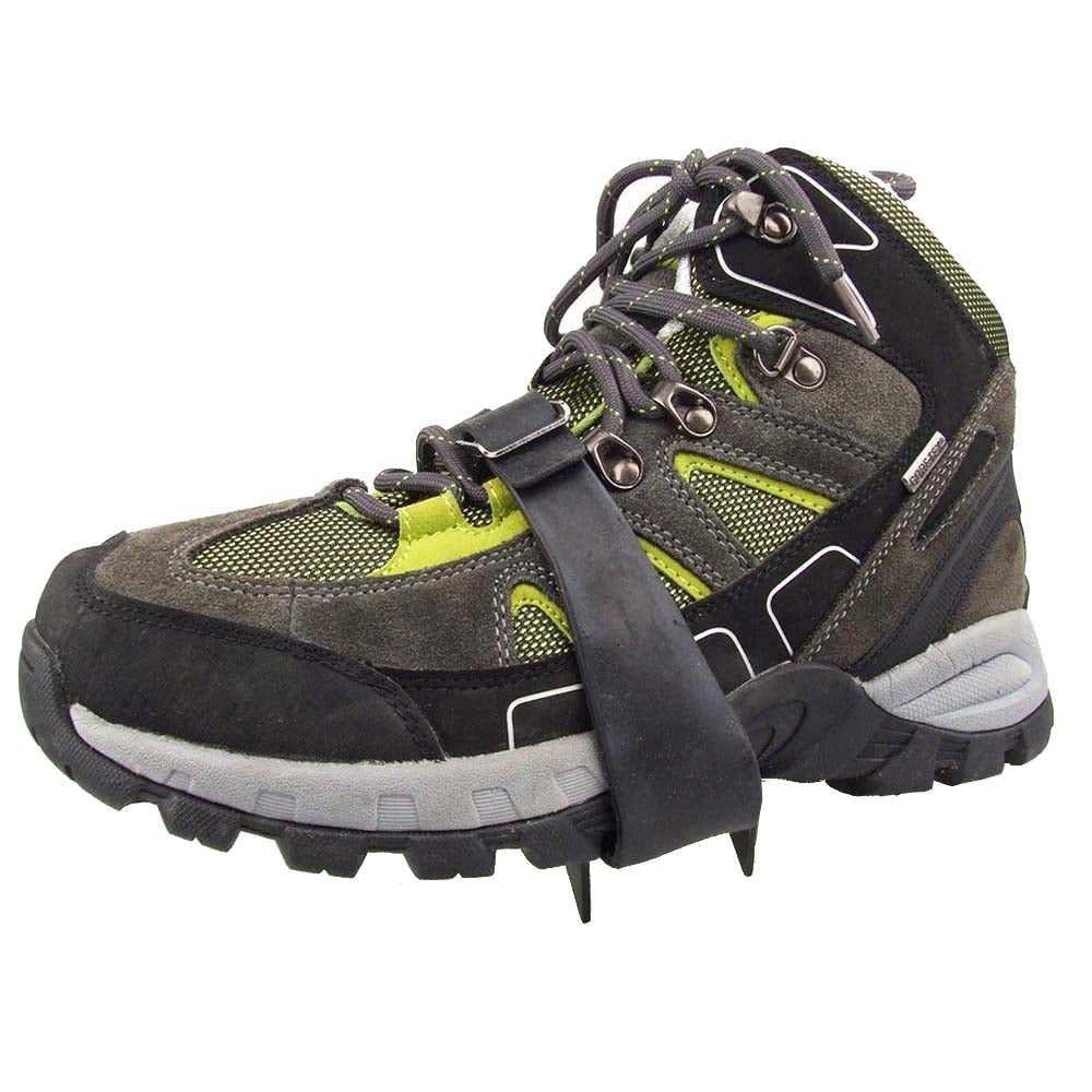 New 1 Pair Mountain Boots, Ice/ Snow Crampons Teeth 4 Covers Rainy Day Anti-Slip for Outdoor Black - ebowsos