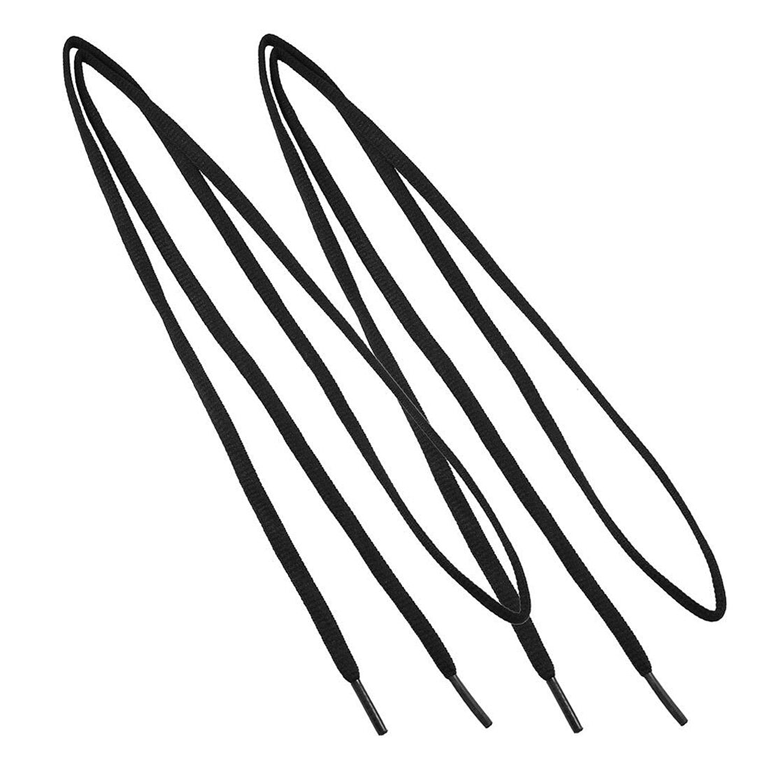 New 1 Pair Unisex Plastic Tip Black Round Cord Shoe Laces Cord 43.7 - ebowsos