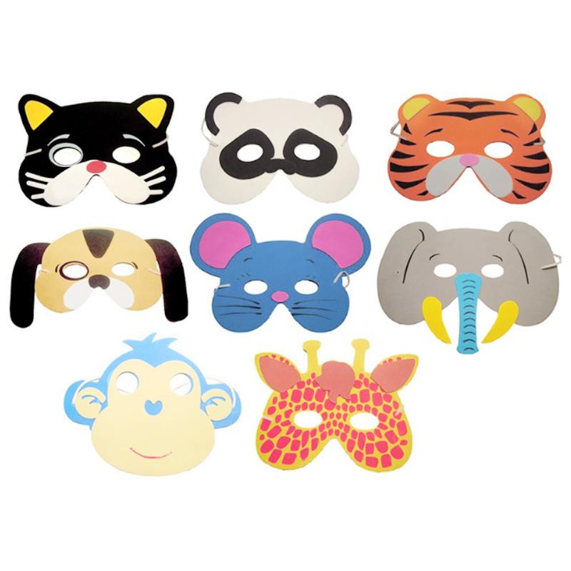 New 10 Pcs Kids Upper Half Face Masks Christmas Halloween Birthday Party Assorted EVA Foam Cartoon Animal Masks Festive Supplies - ebowsos