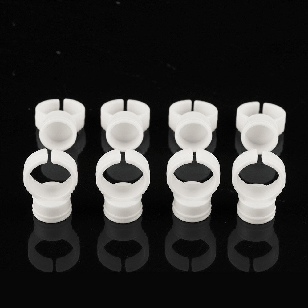 New 100pcs/lot Wholesale Plastic White Tattoo Ink Ring For Eyebrow Permanent Makeup L Size Tattoo Ink Holders Tattoo Supplies - ebowsos