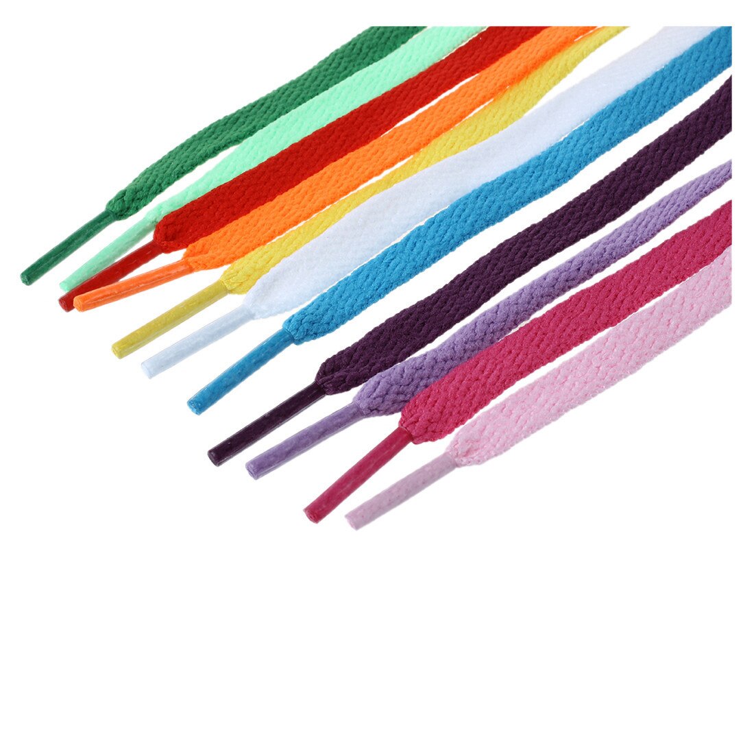 New 12 Pair of Broad laces For Shoes Boots - 8mm - 12 Colors - ebowsos