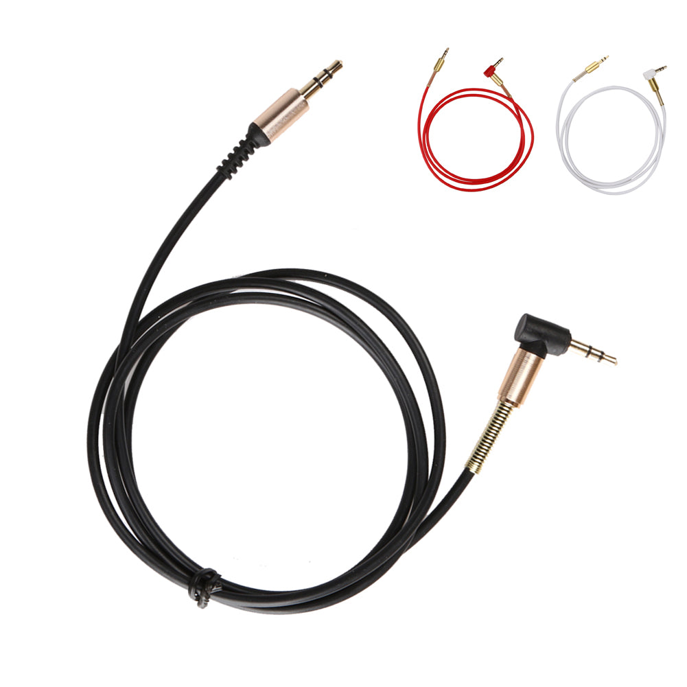 New 1m 3.5mm Aux Cable Jack to Jack Gold Plated 90 Degree Right Angle Audio Cable for Car for iphone beats" headphone - ebowsos