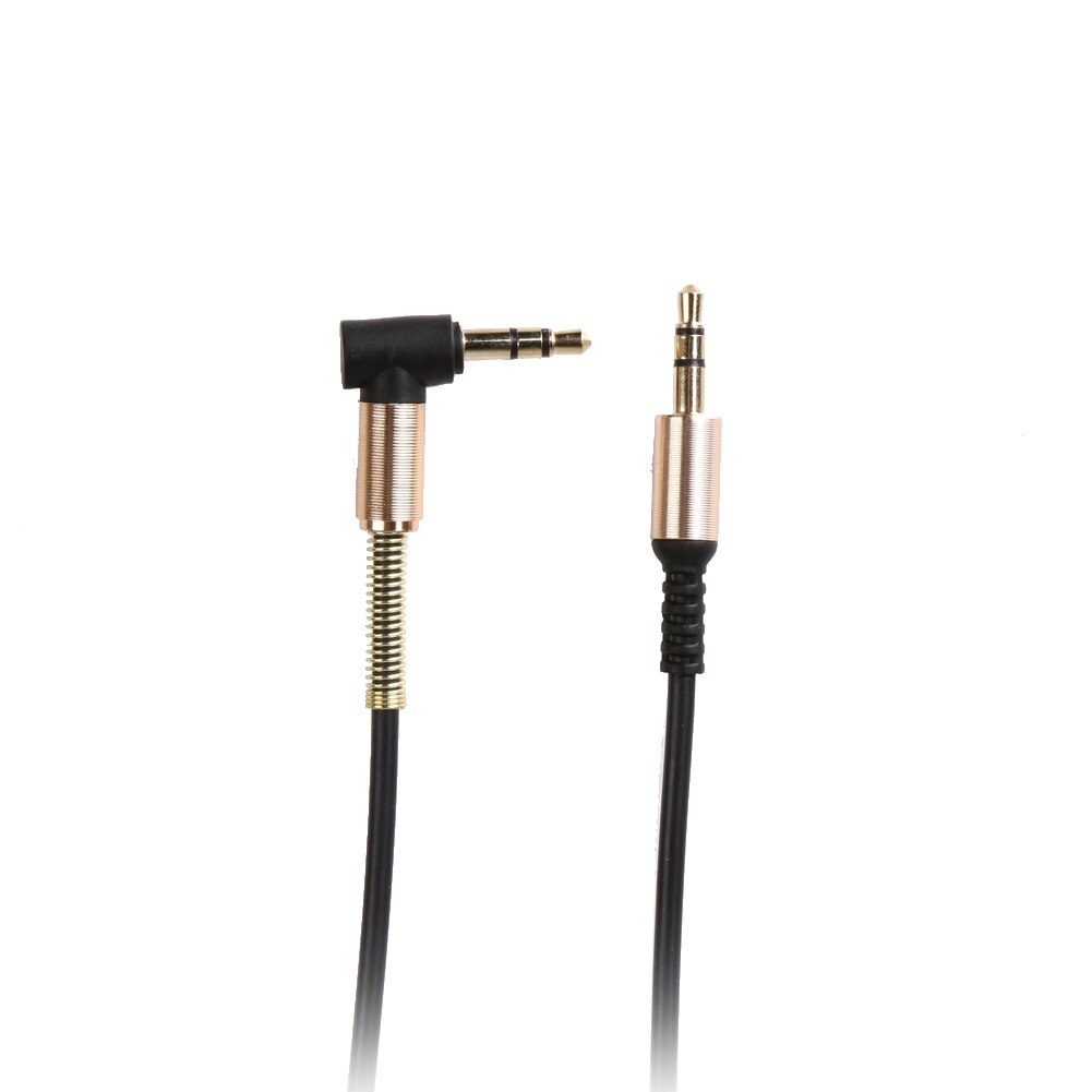 New 1m 3.5mm Aux Cable Jack to Jack Gold Plated 90 Degree Right Angle Audio Cable for Car for iphone beats" headphone - ebowsos
