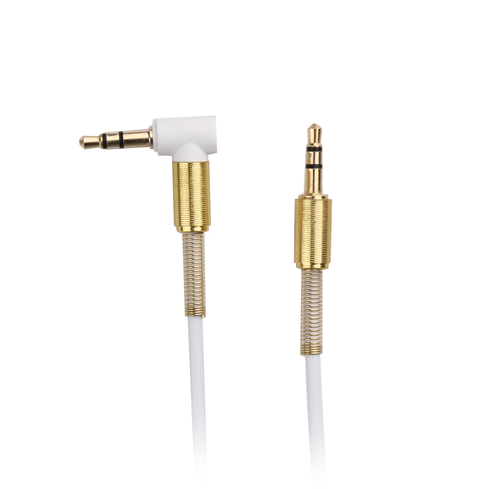 New 1m 3.5mm Aux Cable Jack to Jack Gold Plated 90 Degree Right Angle Audio Cable for Car for iphone beats" headphone - ebowsos