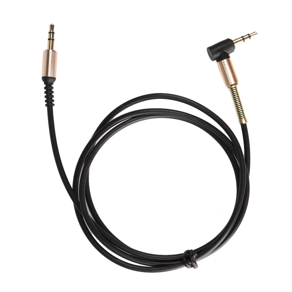 New 1m 3.5mm Aux Cable Jack to Jack Gold Plated 90 Degree Right Angle Audio Cable for Car for iphone beats" headphone - ebowsos