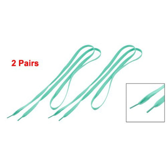 New 2 Pairs Unisex Teal Green Textured Sports Sneaker Shoelaces Shoe Strings - ebowsos