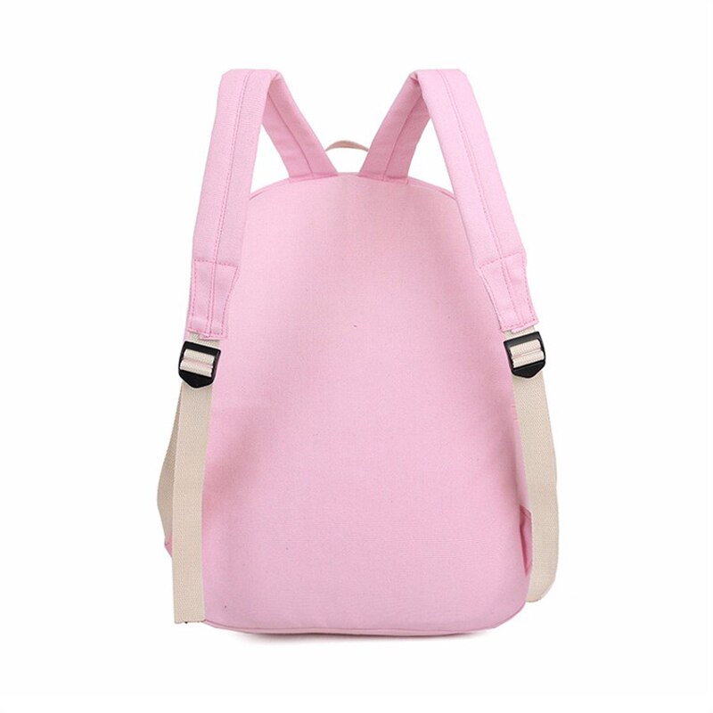 New 2pcs/set women canvas backpack fashion cute travel bags printing backpacks new style laptop backpack for teenage girls - ebowsos
