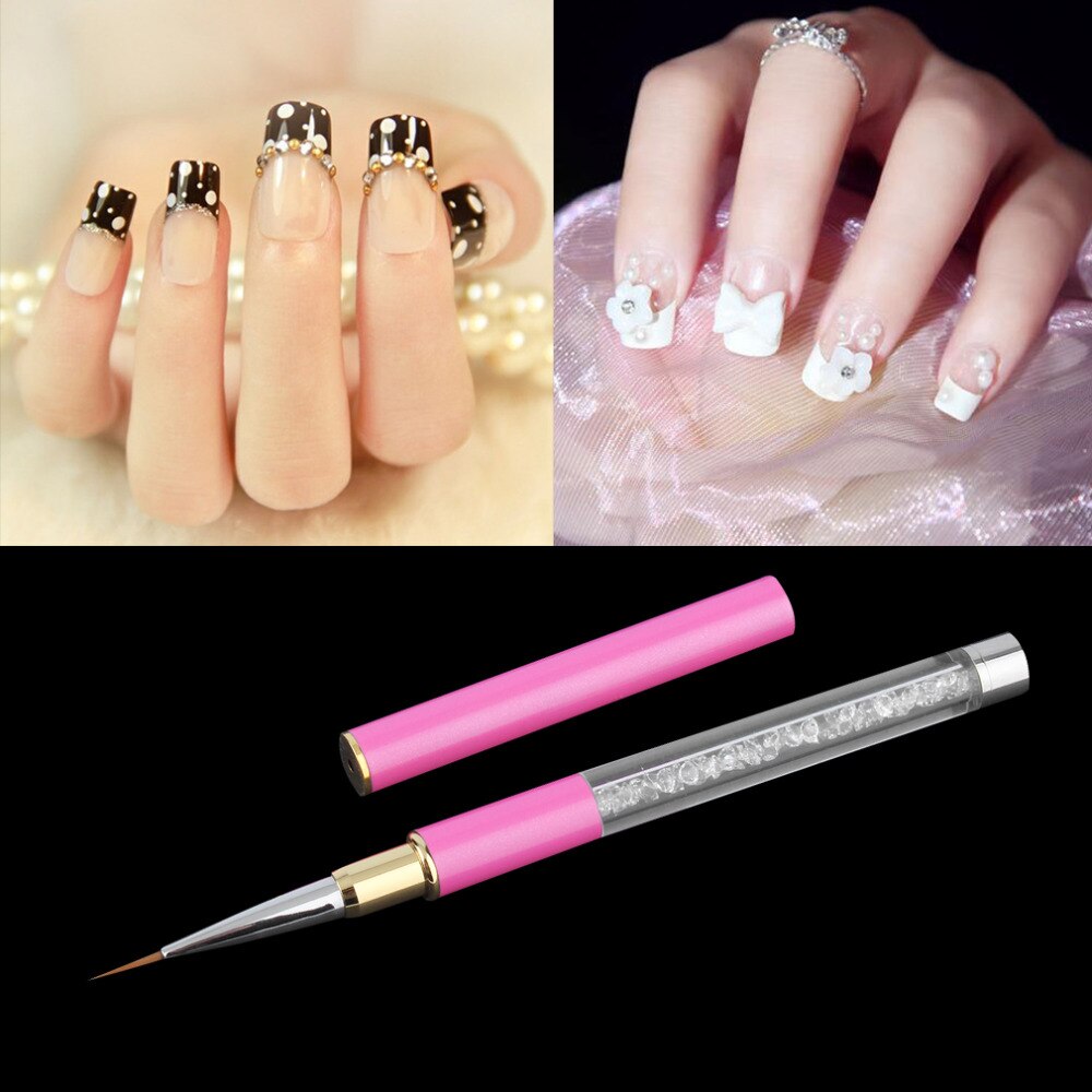 New Arrival 1Pc Nail Art Acrylic Carving Pen Brush Nail Art Paiting Brush Rose Red Top Quality - ebowsos