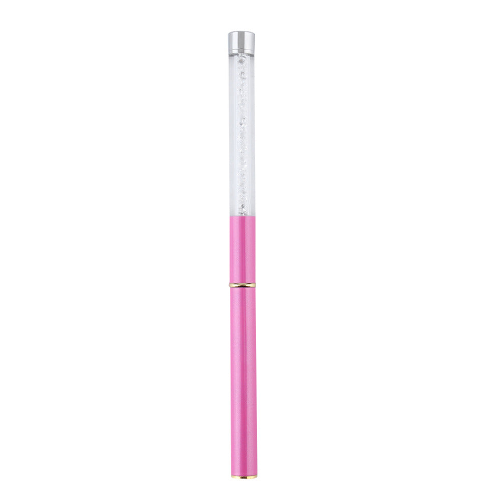 New Arrival 1Pc Nail Art Acrylic Carving Pen Brush Nail Art Paiting Brush Rose Red Top Quality - ebowsos