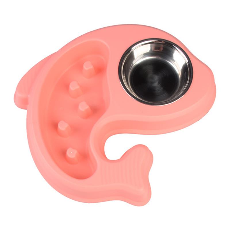 New Arrival Fish Shape Pet Product For Dog Cat Bowl Stainless Steel Anti-skid Pet Dog Cat Food Water Bowl Pet Feeding Bowls Tool-ebowsos
