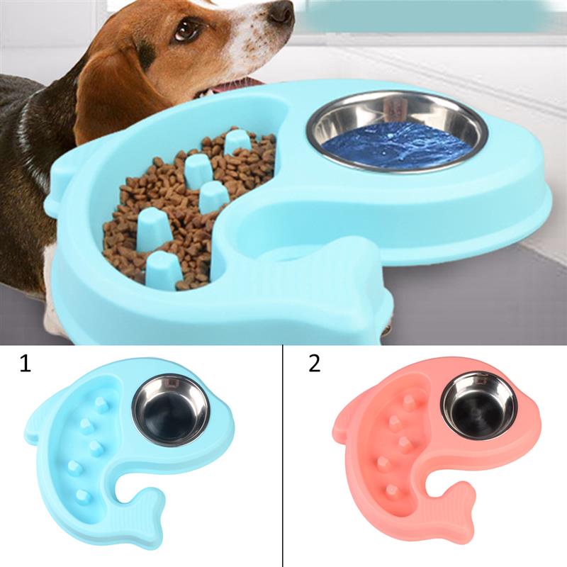 New Arrival Fish Shape Pet Product For Dog Cat Bowl Stainless Steel Anti-skid Pet Dog Cat Food Water Bowl Pet Feeding Bowls Tool-ebowsos