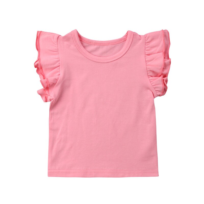 New Arrival Lovely Children Girls Summer T-shirt Tops Sleeveless Round Neck Toddler Baby Girls Cute Tops Clothes - ebowsos