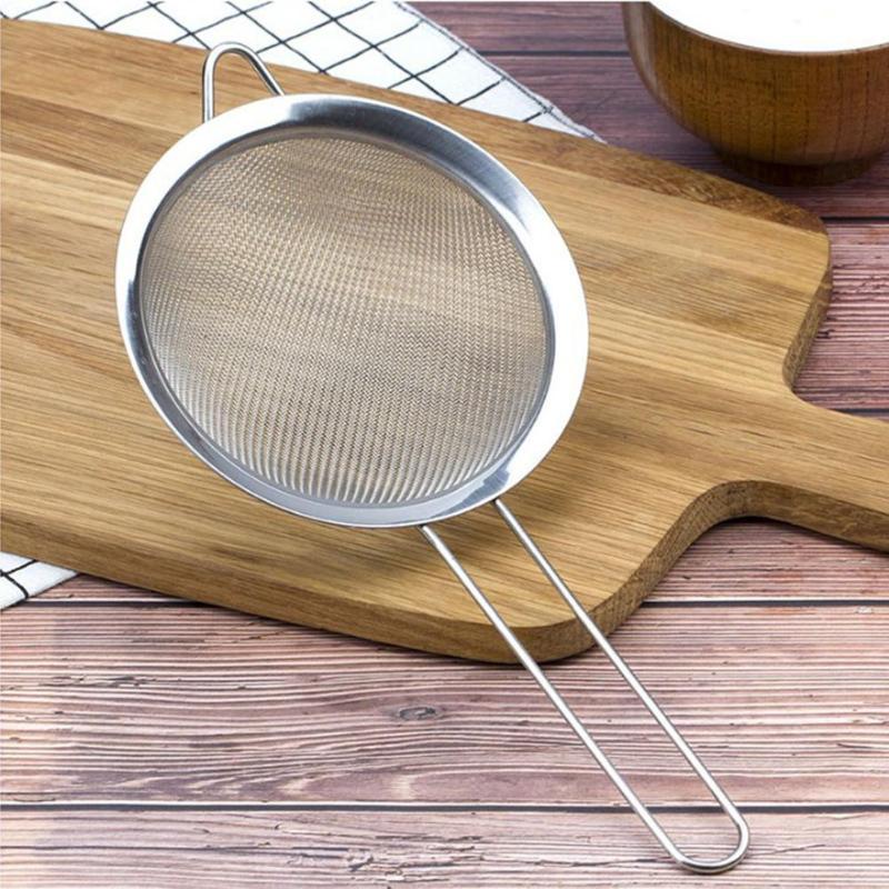 New Arrival Silver Color Stainless Steel Fine Mesh Wire Oil Skimmer Strainer Flour Colander Kitchen Cooking Spoon - ebowsos