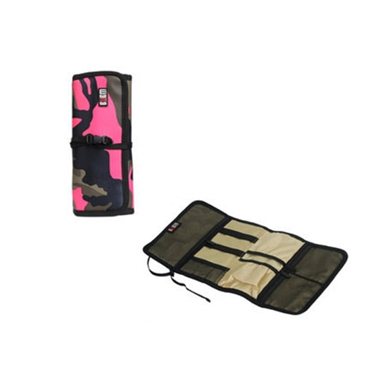 New BUBM digital receiving bag role style spring rolls folding carry case Portable Travel Organizer camouflage L - ebowsos