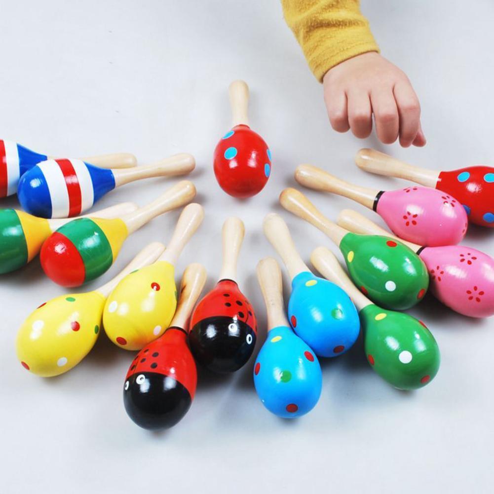 New Baby Kids learn Music Toddler Rattle Musical Wooden Intelligent Toys-ebowsos
