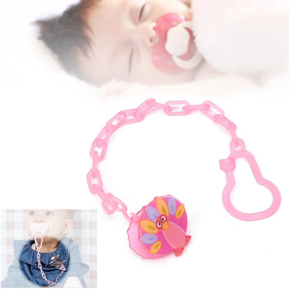 New Baby Pacifier Clips Holder Pacifier Chain Colourful Cartoons Animals Dummy Clip Nipple Holder Soother Holder for Baby Kids-ebowsos