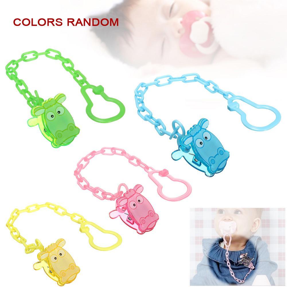New Baby Pacifier Clips Holder Pacifier Chain Colourful Cartoons Animals Dummy Clip Nipple Holder Soother Holder for Baby Kids-ebowsos