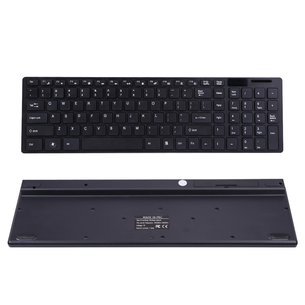 New Black 2.4G Optical Wireless Keyboard and Mouse USB Receiver +Keypad Film Kit for PC Computer Desktop Laptop Notebook - ebowsos