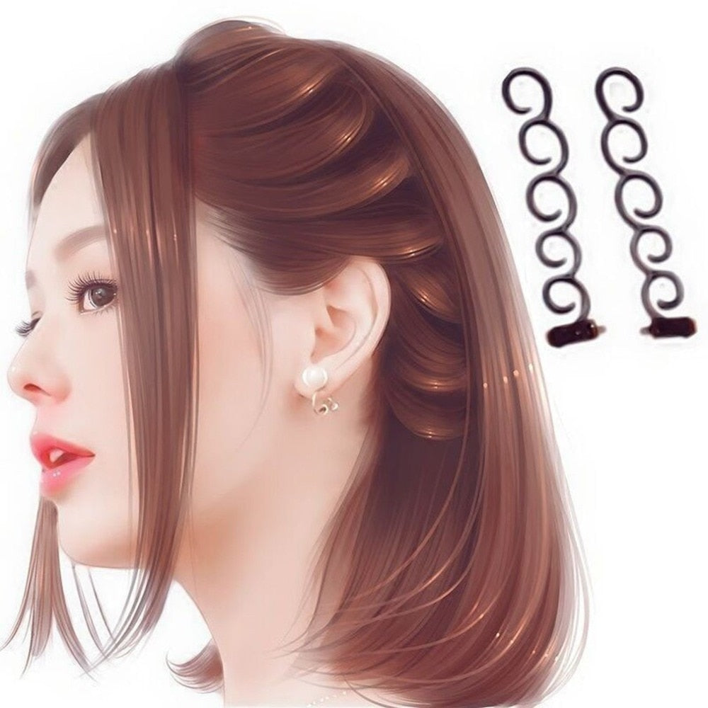 New Black French Hair Braiding Tool Centipede Braider With Hook Magic Hair Hairstyling Maker Hair DIY Tool - ebowsos