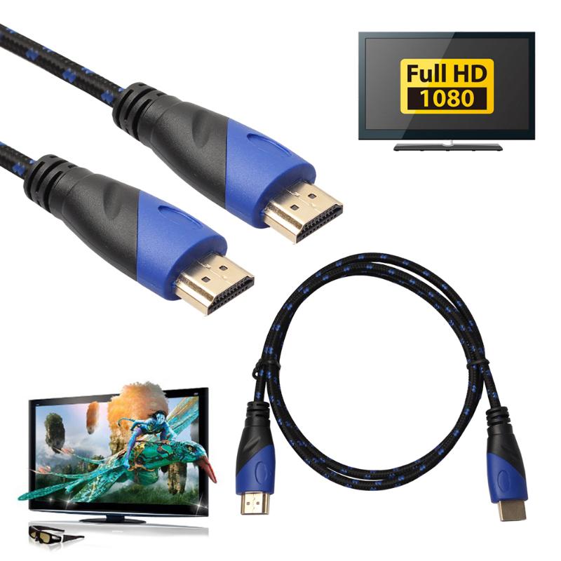 New Braided male to male HDMI Cable V1.4 AV HD 3D for Xbox HDTVs 1080P hdmi to hdmi cable 0.5m/1m/1.8m/3m/5m/10m/15m - ebowsos