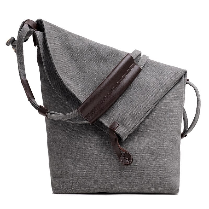 New Casual Vintage Hobo Canvas Cross Body Messenger Bags Large Capacity Weekend Travel Shoulder Bag(gray) - ebowsos