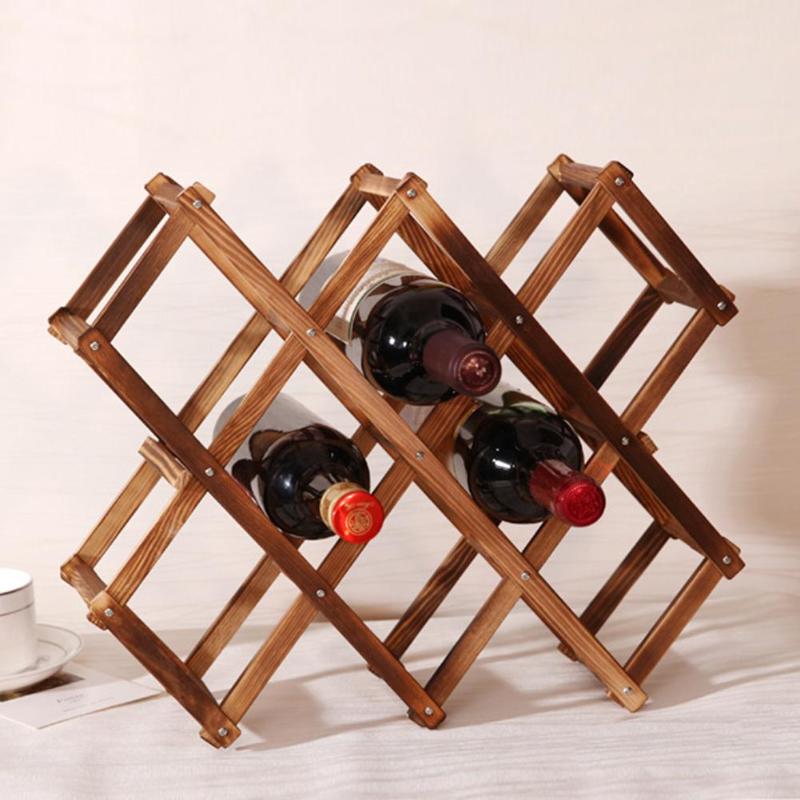 New Classical Wooden Red Wine Rack10 Bottle Holder Mount Kitchen Bar Displa - ebowsos