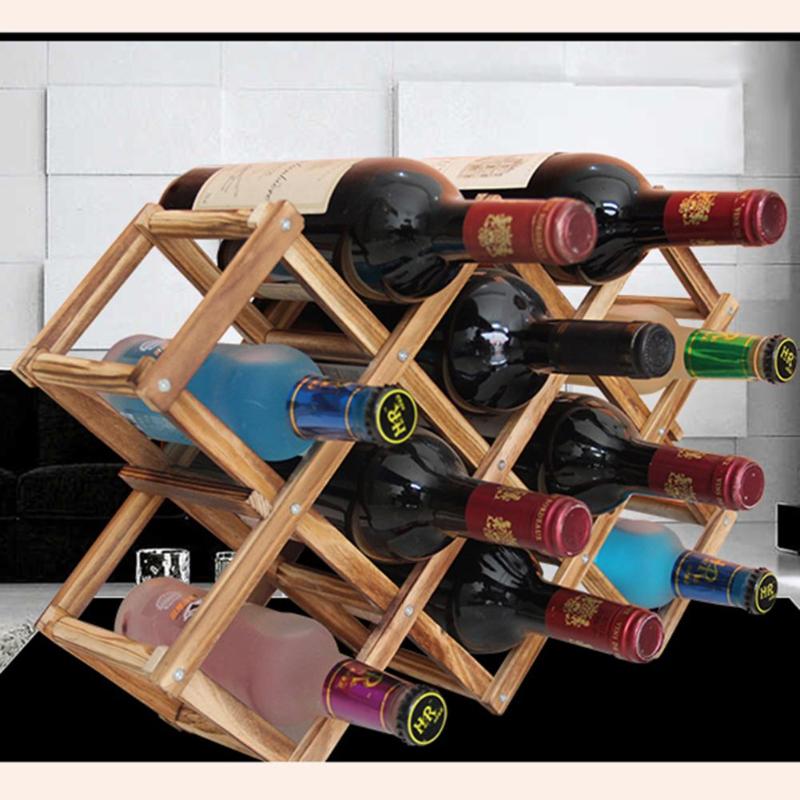 New Classical Wooden Red Wine Rack10 Bottle Holder Mount Kitchen Bar Displa - ebowsos