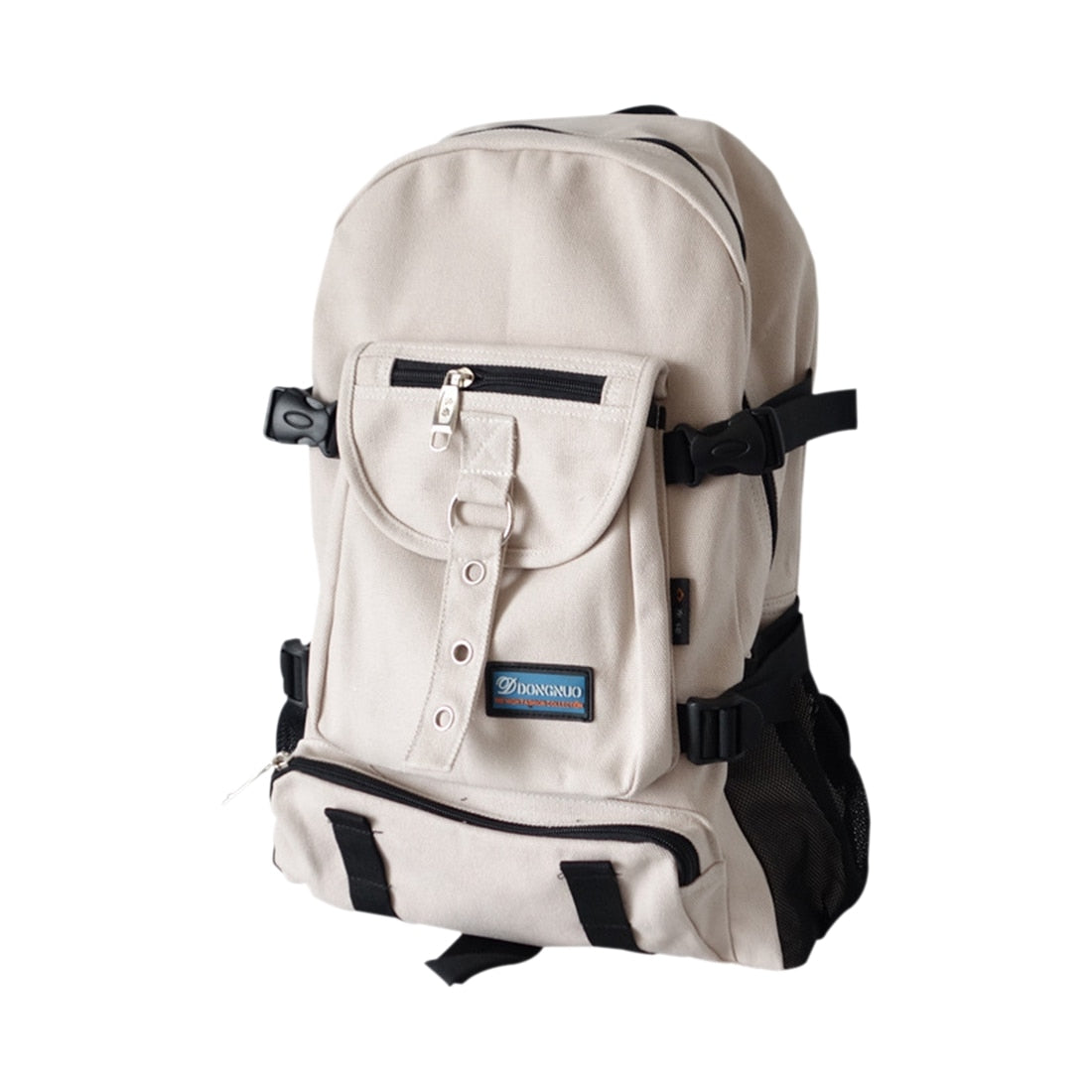 New DONGNUO New Fashion arcuate shoulder strap zipper casual bag backpack school bag canvas bag for men - ebowsos