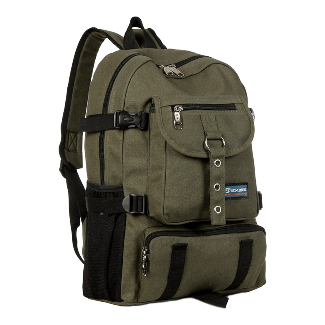 New DONGNUO New Fashion arcuate shoulder strap zipper casual bag backpack school bag canvas bag for men - ebowsos
