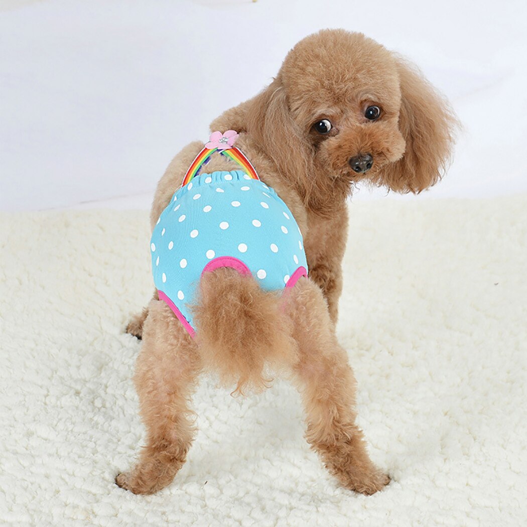 New Dog Diaper Pet Cute Straps Physiological Pants Reusable Lovely Pet Diaper Dog Sanitary Pantie With Suspender Pet Supplies-ebowsos