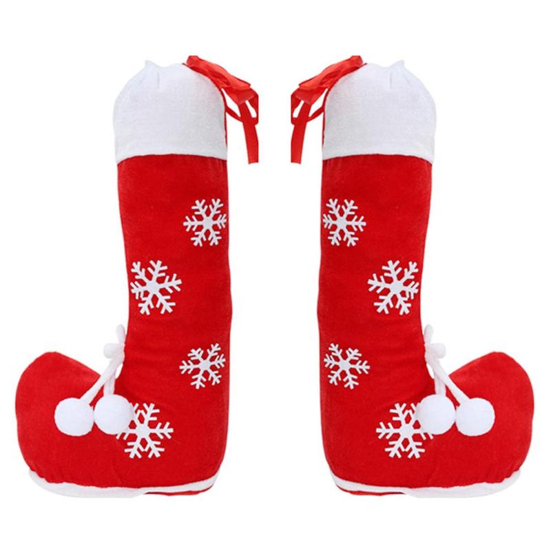 New Fashion Candy Stocking Healthy Velvet Cloth Christmas Snowflake Candy Bag Socks Gift Stocking for Party New Year Xmas Decor - ebowsos