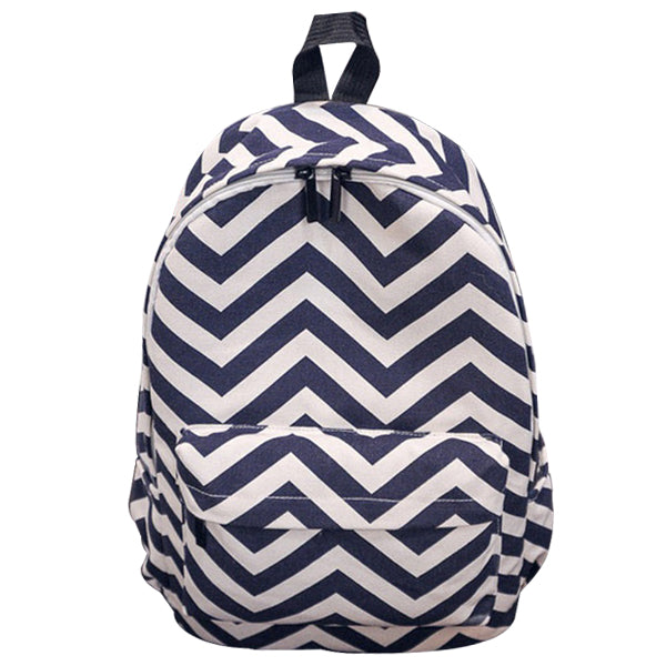 New Fashion Wave Striped Print Women's Backpacks Canvas Backpack for Gilrs Travel Double-Shoulder Students Rucksacks - ebowsos