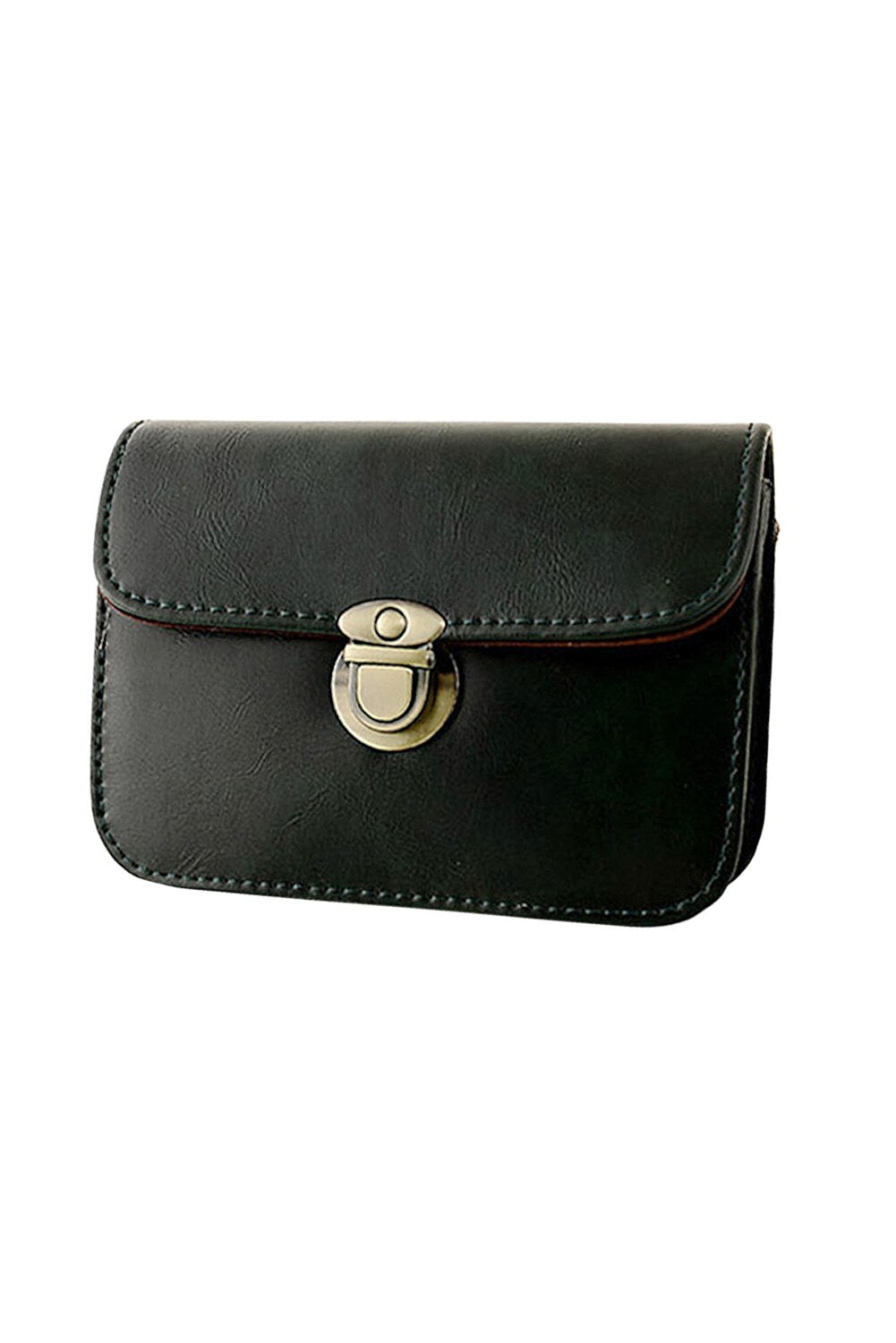 New Fashion Women Messenger bags Chain Shoulder Bag PU Leather Candy Color Crossbody Mini Bag - black - ebowsos