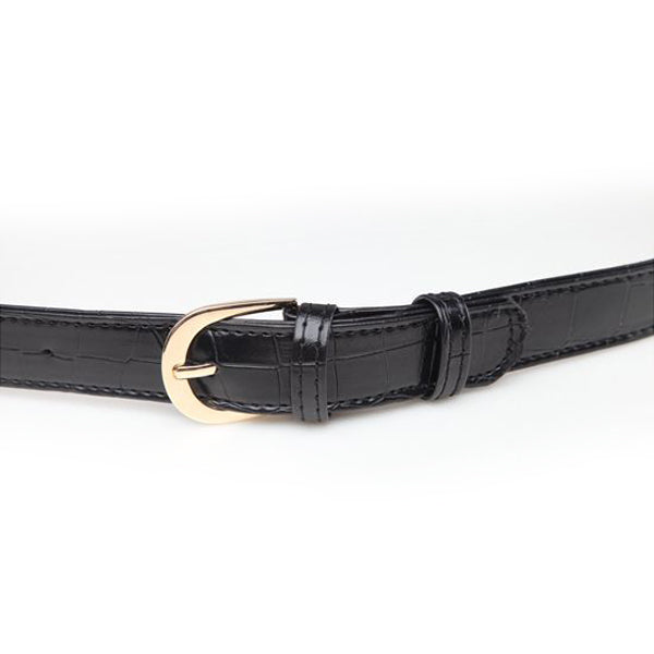 New Fashion Women Waist Bag  Phone Pocket Alligator Leather Waist Pack Adjustable Belt Bag(Black) - ebowsos