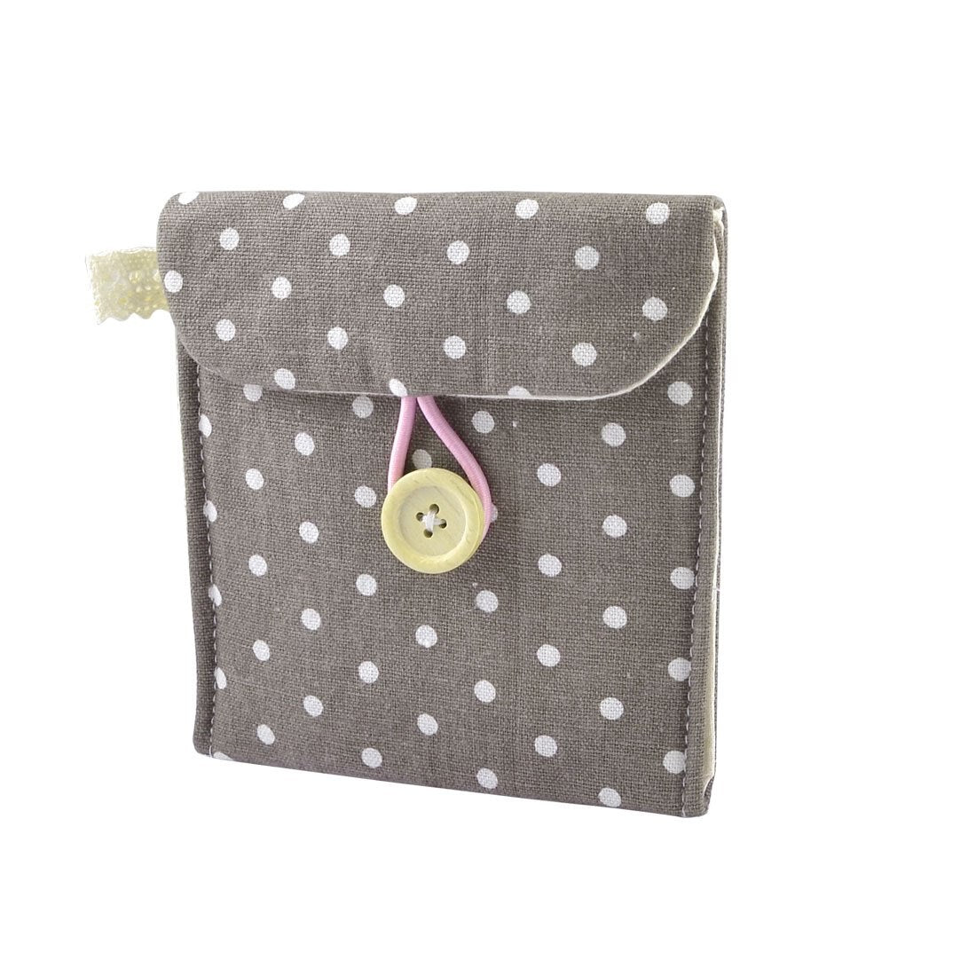 New Girl Cotton Blends Polka Dots Sanitary Pad Holder Button Bag Case - ebowsos