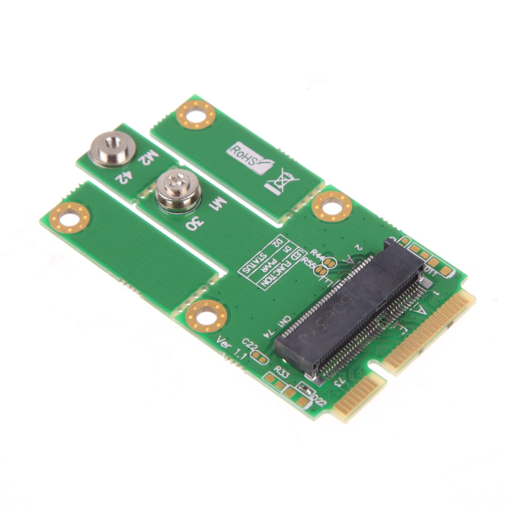 New Hot M2MP1 (M.2 NGFF to Mini PCIe (PCIe+USB Adapter) support Full size and half size mPCIe slot/Bluetooth Mini Card - ebowsos