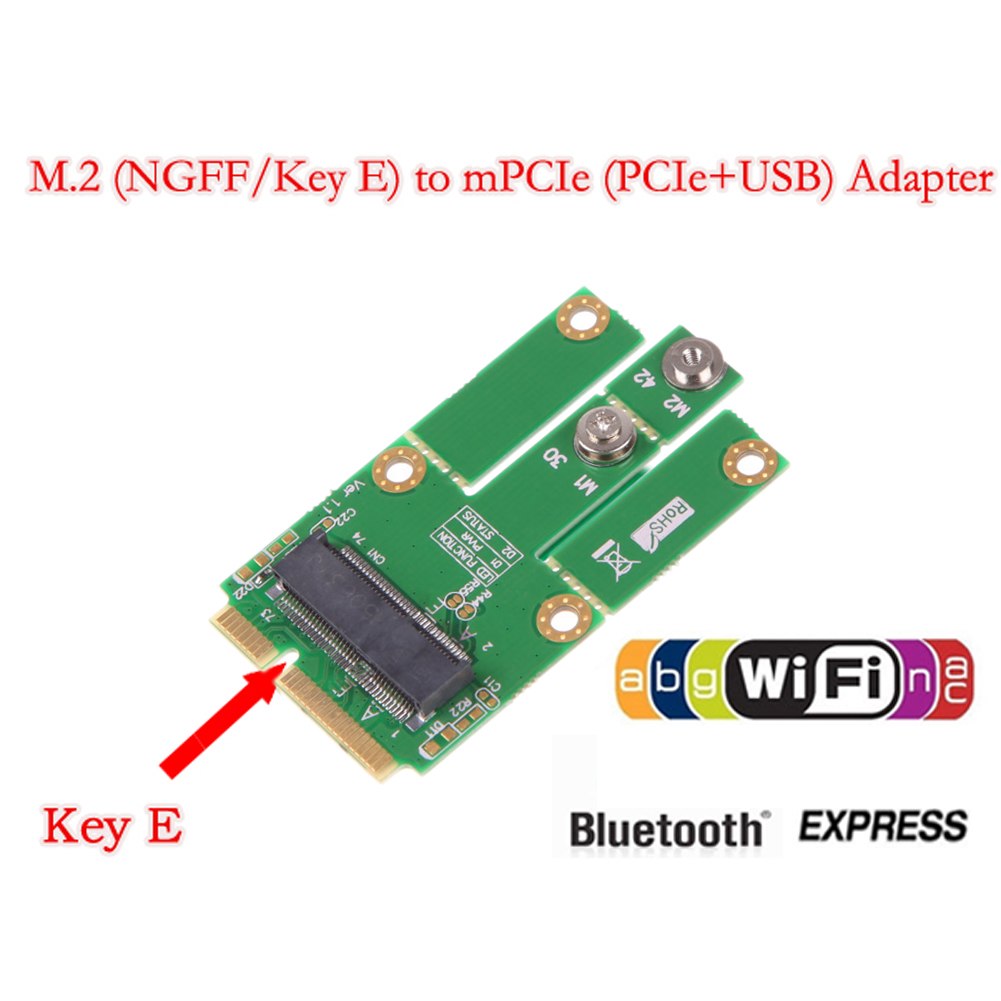 New Hot M2MP1 (M.2 NGFF to Mini PCIe (PCIe+USB Adapter) support Full size and half size mPCIe slot/Bluetooth Mini Card - ebowsos