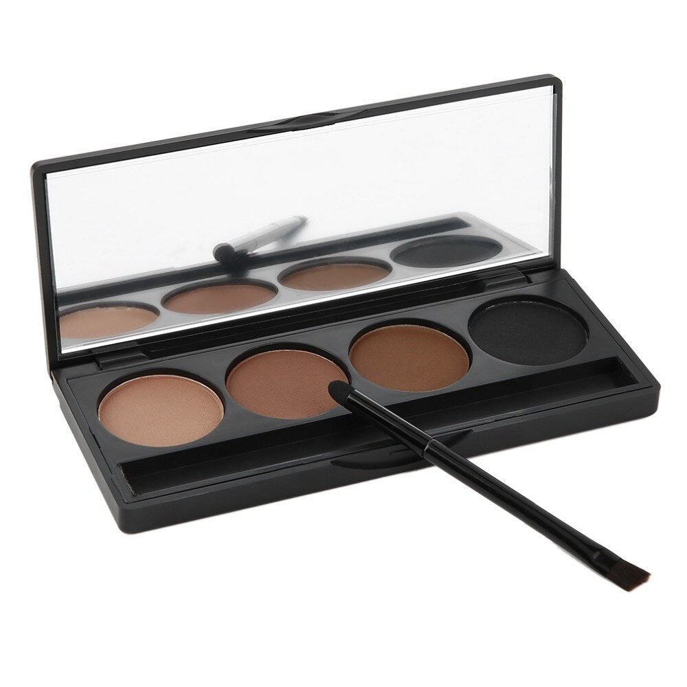New Makeup 2017, 4 Colors Eyebrow Powder Palette With Brush Mirror Beauty Eyes Tools Eye brow Enhancer Set Make Up Kit - ebowsos